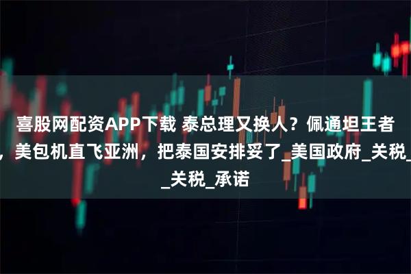 喜股网配资APP下载 泰总理又换人？佩通坦王者归来，美包机直飞亚洲，把泰国安排妥了_美国政府_关税_承诺