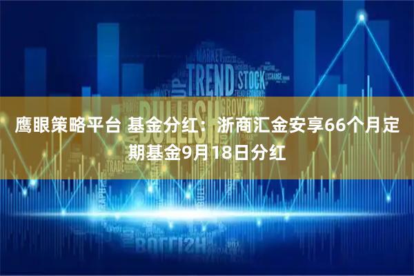 鹰眼策略平台 基金分红：浙商汇金安享66个月定期基金9月18日分红
